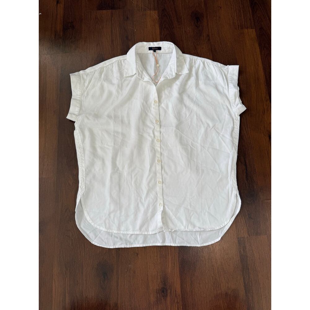 Quince NWOT Vintage Wash Tencel Camp Shirt White Sz S Minimalist Casual - Picture 2 of 7